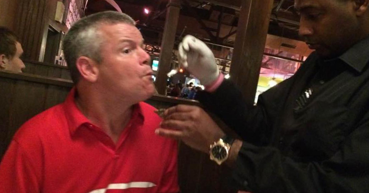 Kind Waiter Offers To Help Man With Cerebral Palsy Eat His Food At An Oyster Bar