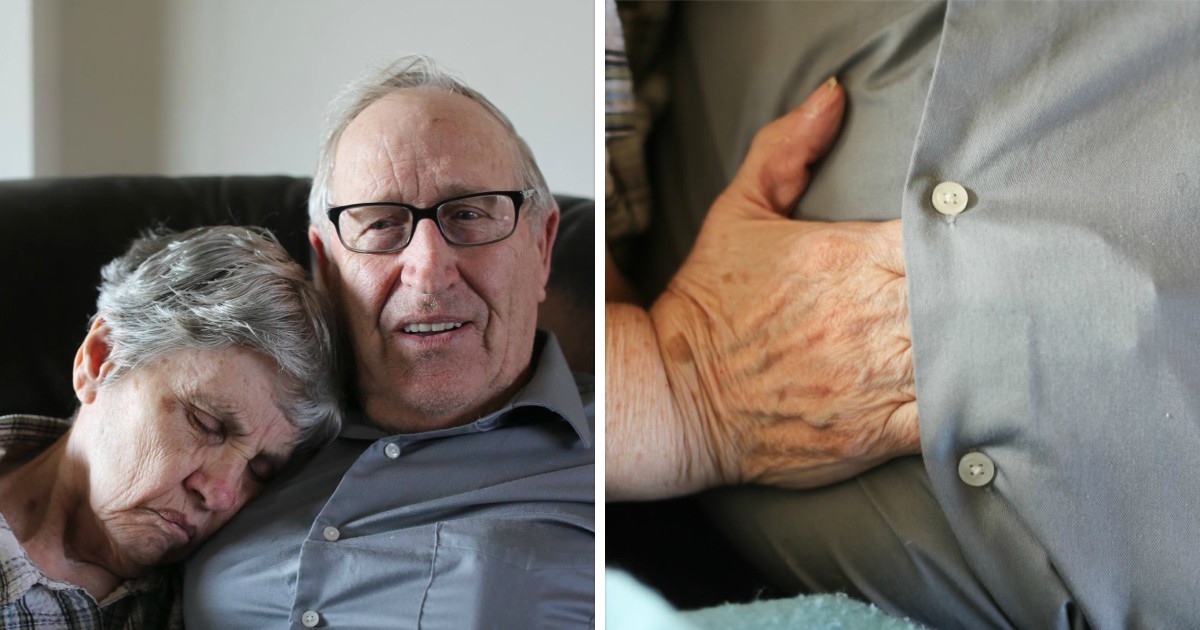 Wife With Dementia Slips Her Hand Into Her Husband's Shirt To Help Her Remember 