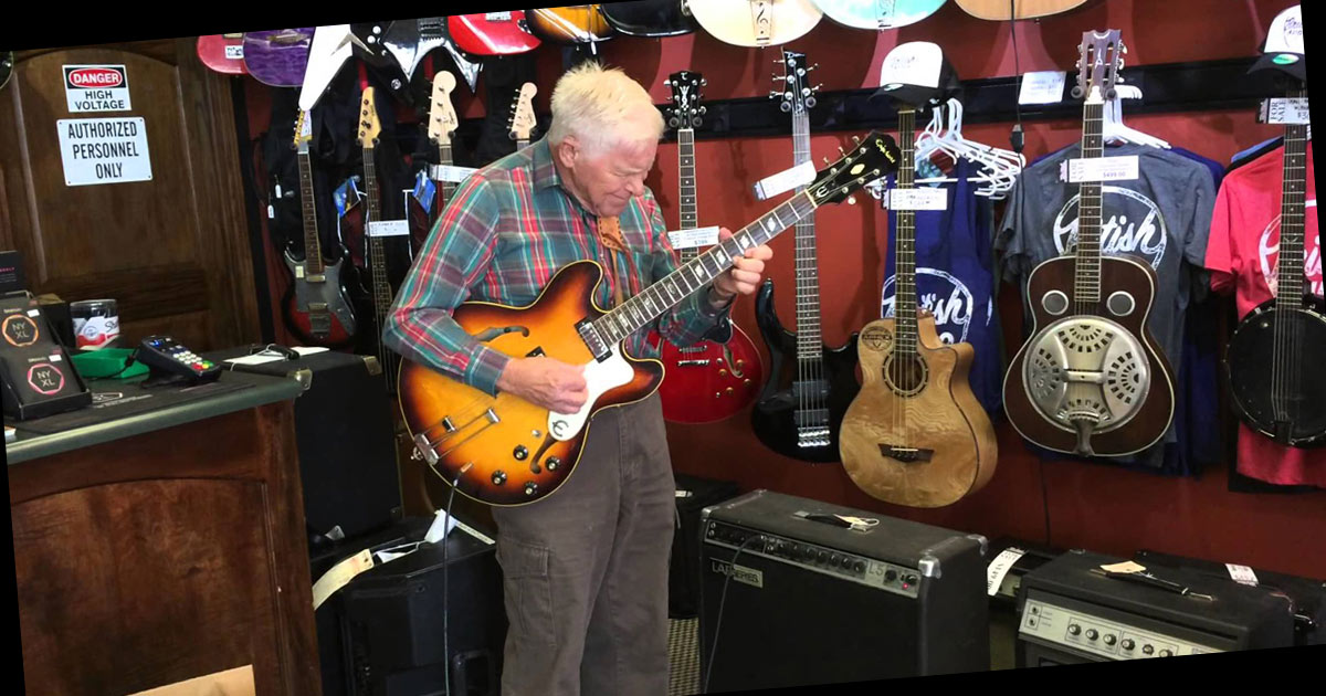 81 Year Old Picks Up A Guitar In A Music Store And Blows Everyone Away