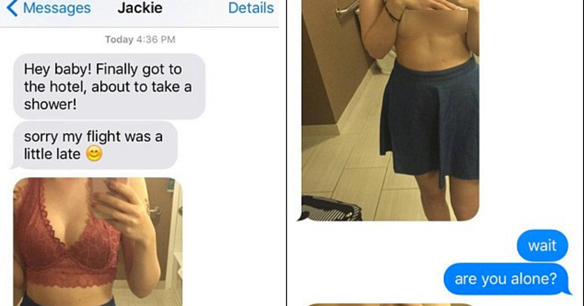 Guy Catches Girlfriend Cheating When She Sends Him Naked Pics From Hotel Bathroom 