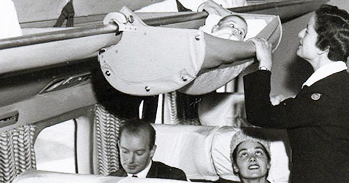 Eye-Opening Photos From The 50s Show How Babies Once Traveled On Airplanes