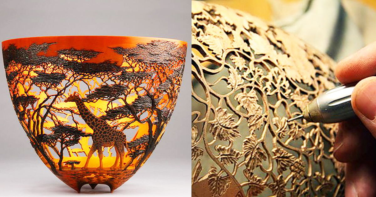 Kenya Artist Hand-Carves The Most Intricately Stunning Nature Scenes Into Wood