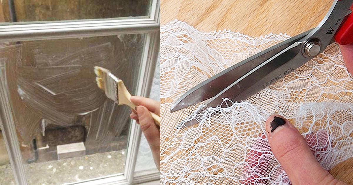 She Creates Stunning Lace Window Treatments With Just A Little Cornstarch And Water!