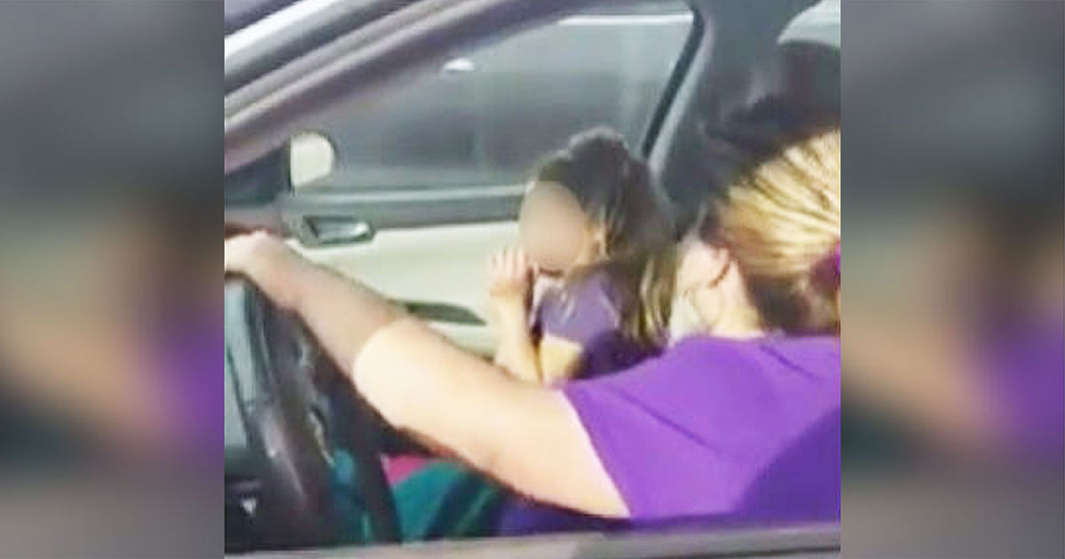 Mom Caught Beating Her Little Girl Because Her Father Showed Up At Her School