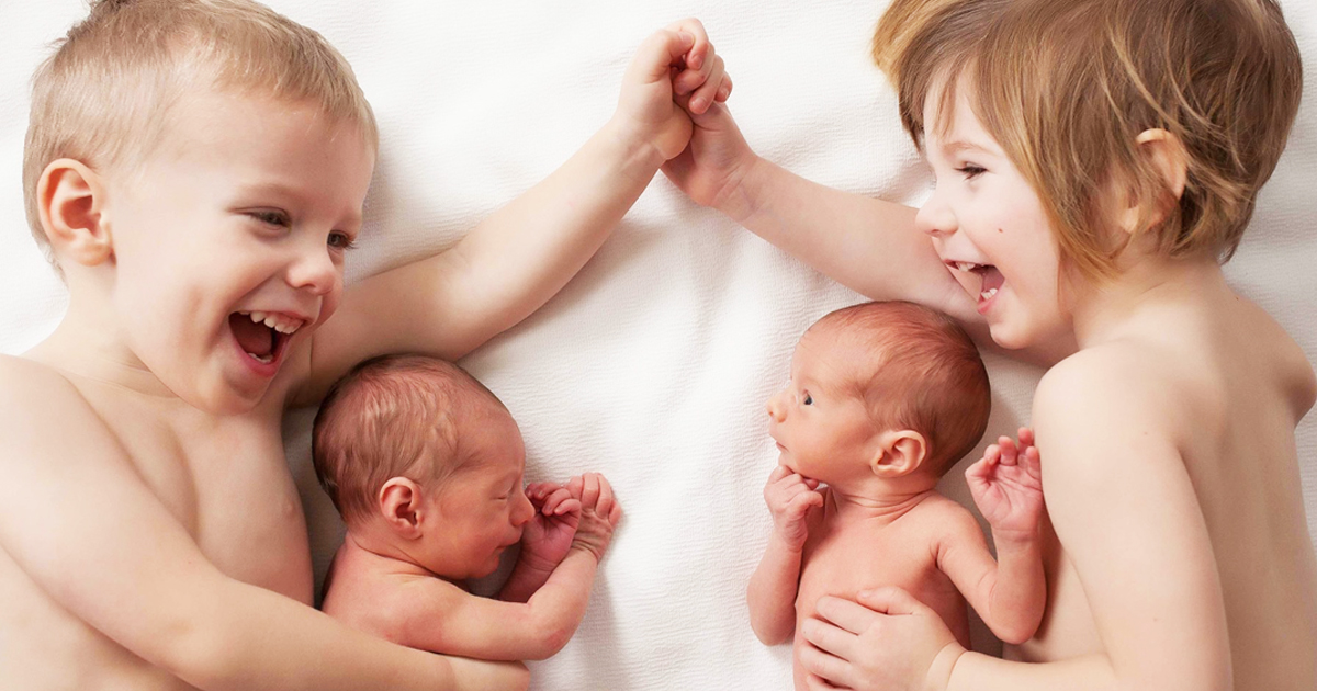 Couple Gives Birth To Not One, But Two Sets Of Twins!