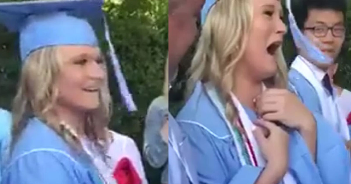 New UNC Grad Crosses Stage, Then Collapses In Tears When She Sees 'Tiny Graduate' In Her Boyfriend’s Arms
