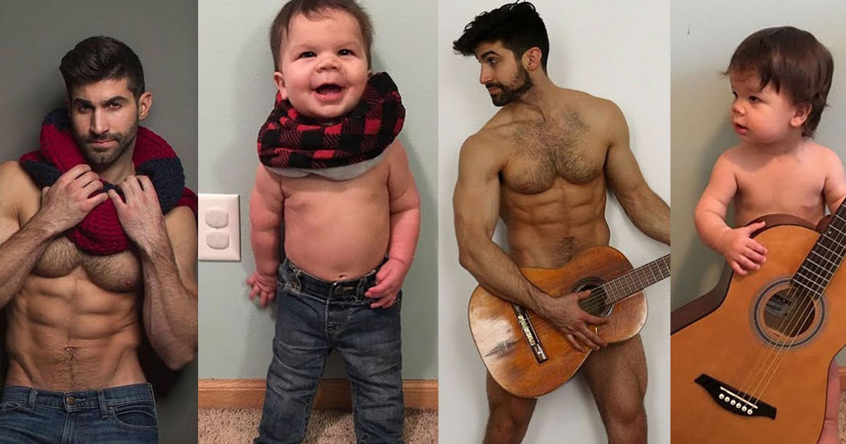 This Sweet Baby Copied His Model Uncle's Poses And The Results Are Amazing