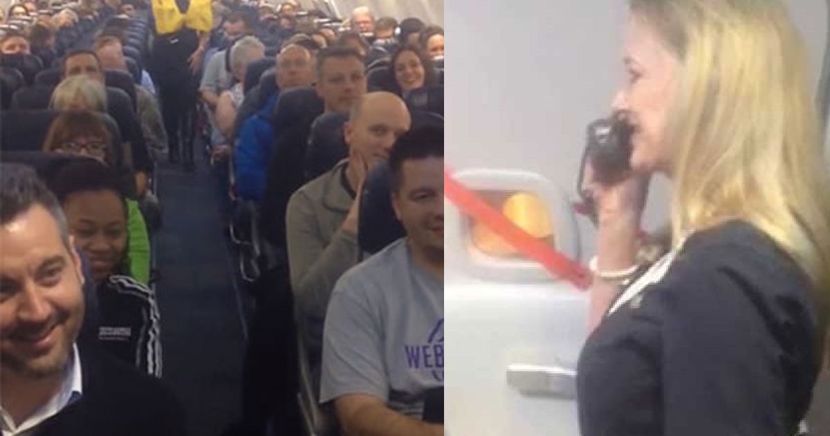 Passengers Hear Safety Info And Can't Stop Cracking Up When Flight Attendant Takes Mic