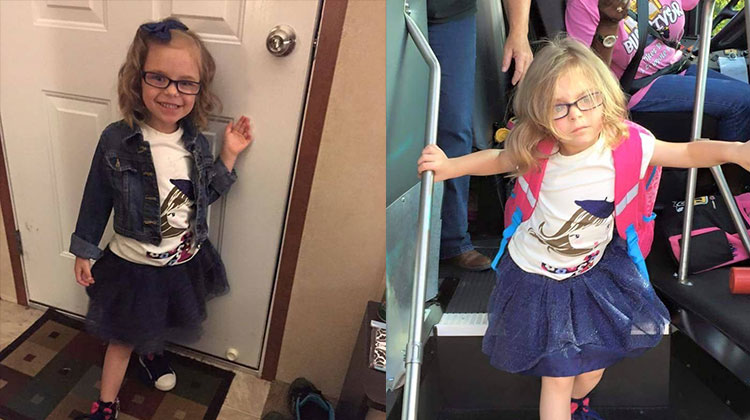 18 Hilarious Photos Of Kids Taken Before And After Their First Day Of School